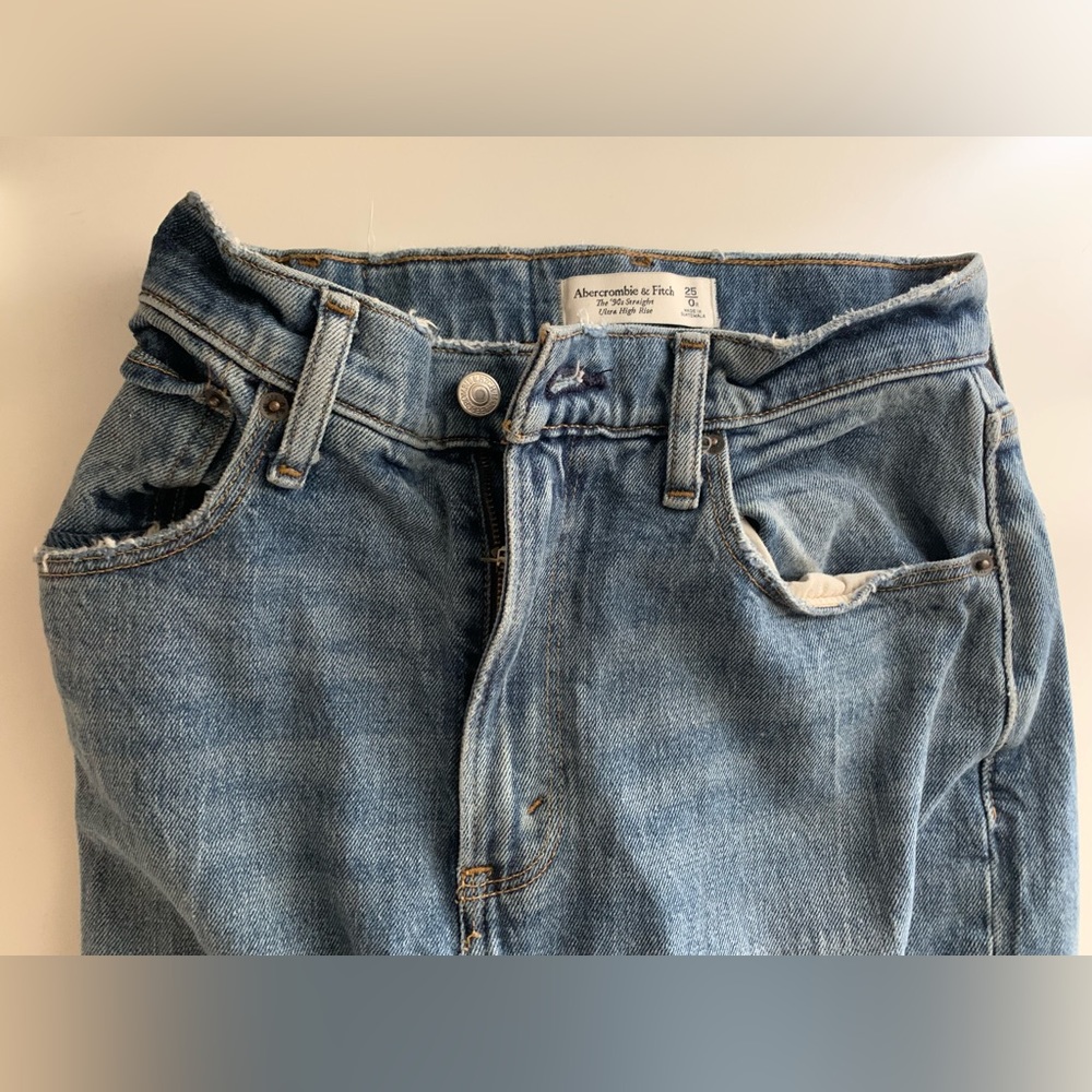 90’a straight ultra high rise medium wash